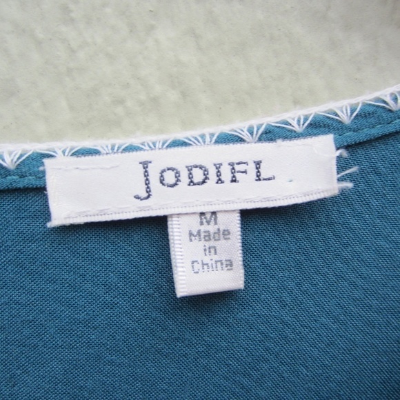 Jodifl Top Womens M Colorful cuff Sleeve Flower Roomy Retro Loose Relax fit - Picture 7 of 14